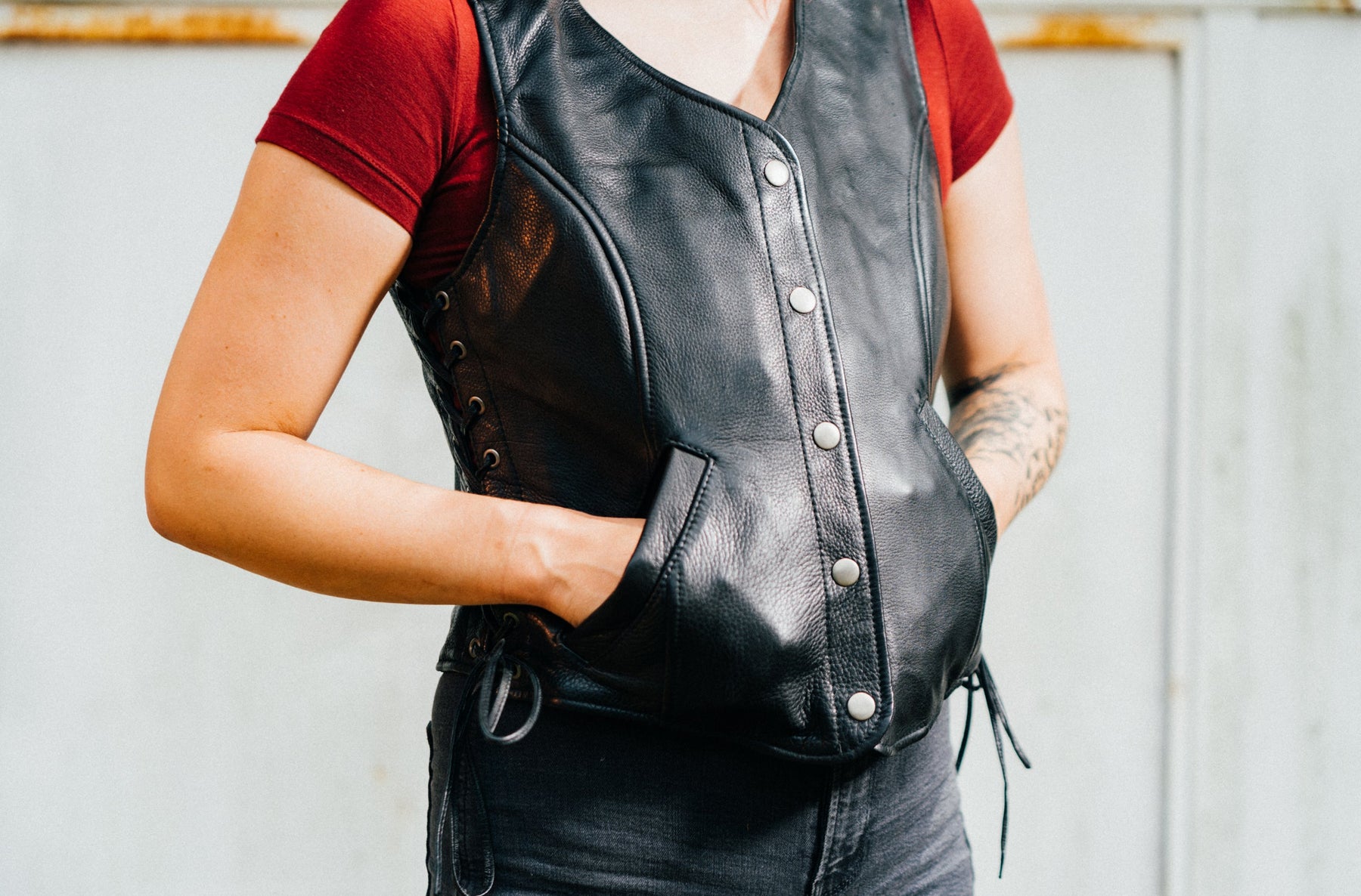 SPEEDY WOMEN Motorcycle Leather Vest Women's Vest Best Leather Ny   