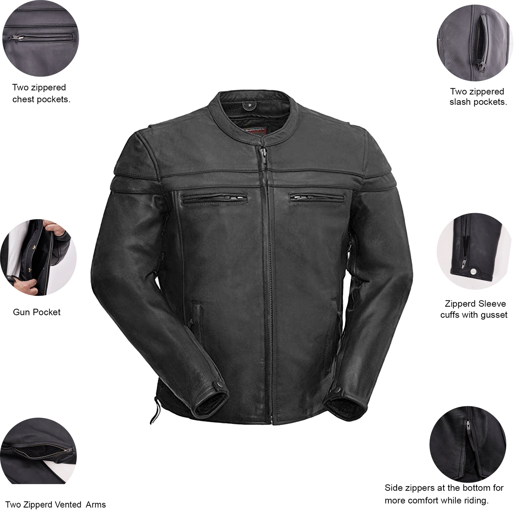 STROM Motorcycle Leather Jacket Men's Jacket Best Leather Ny   