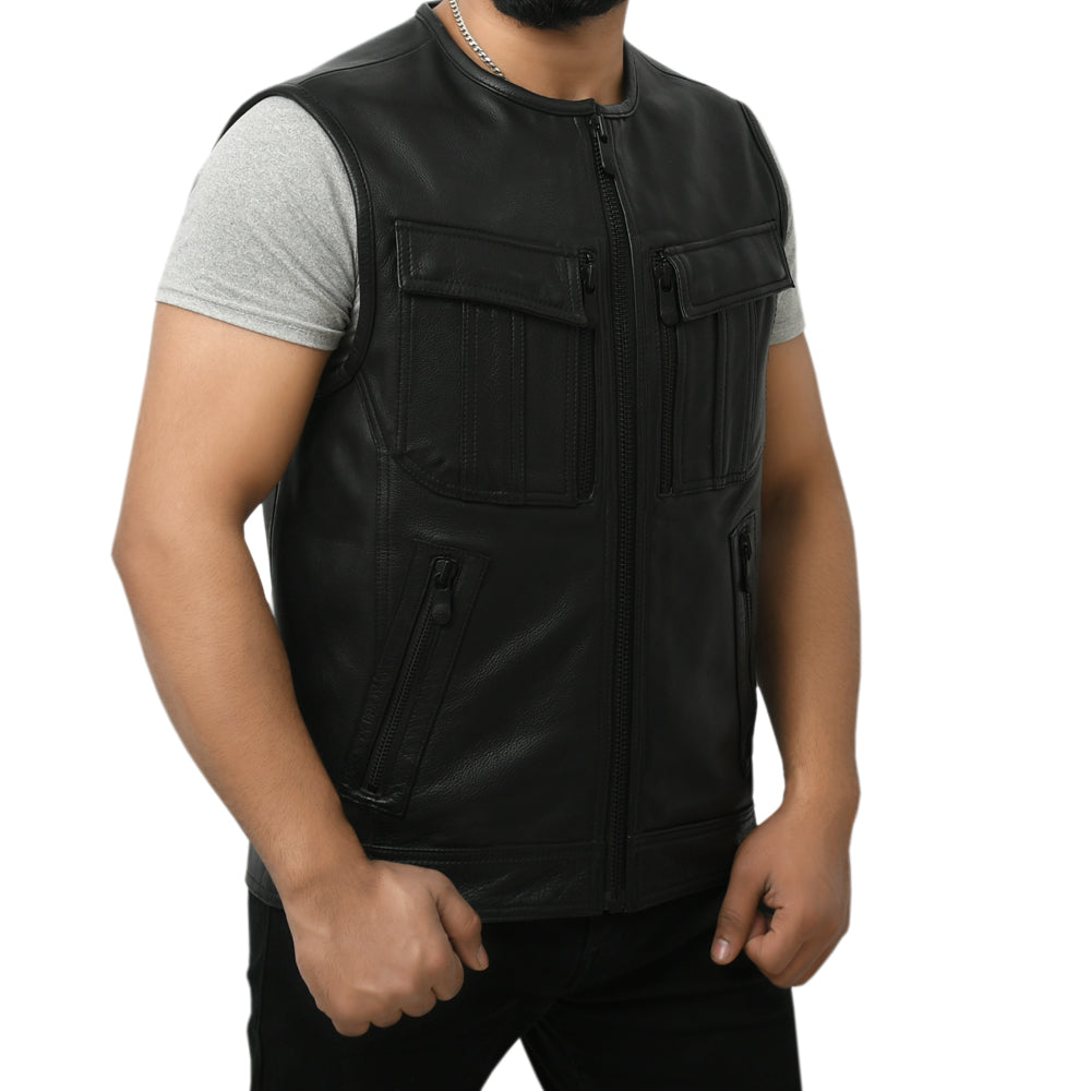 STOWE - Motorcycle Leather Vest Men's Vest Best Leather Ny   