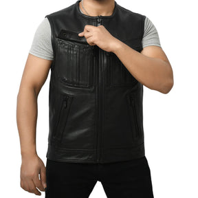 STOWE - Motorcycle Leather Vest Men's Vest Best Leather Ny   