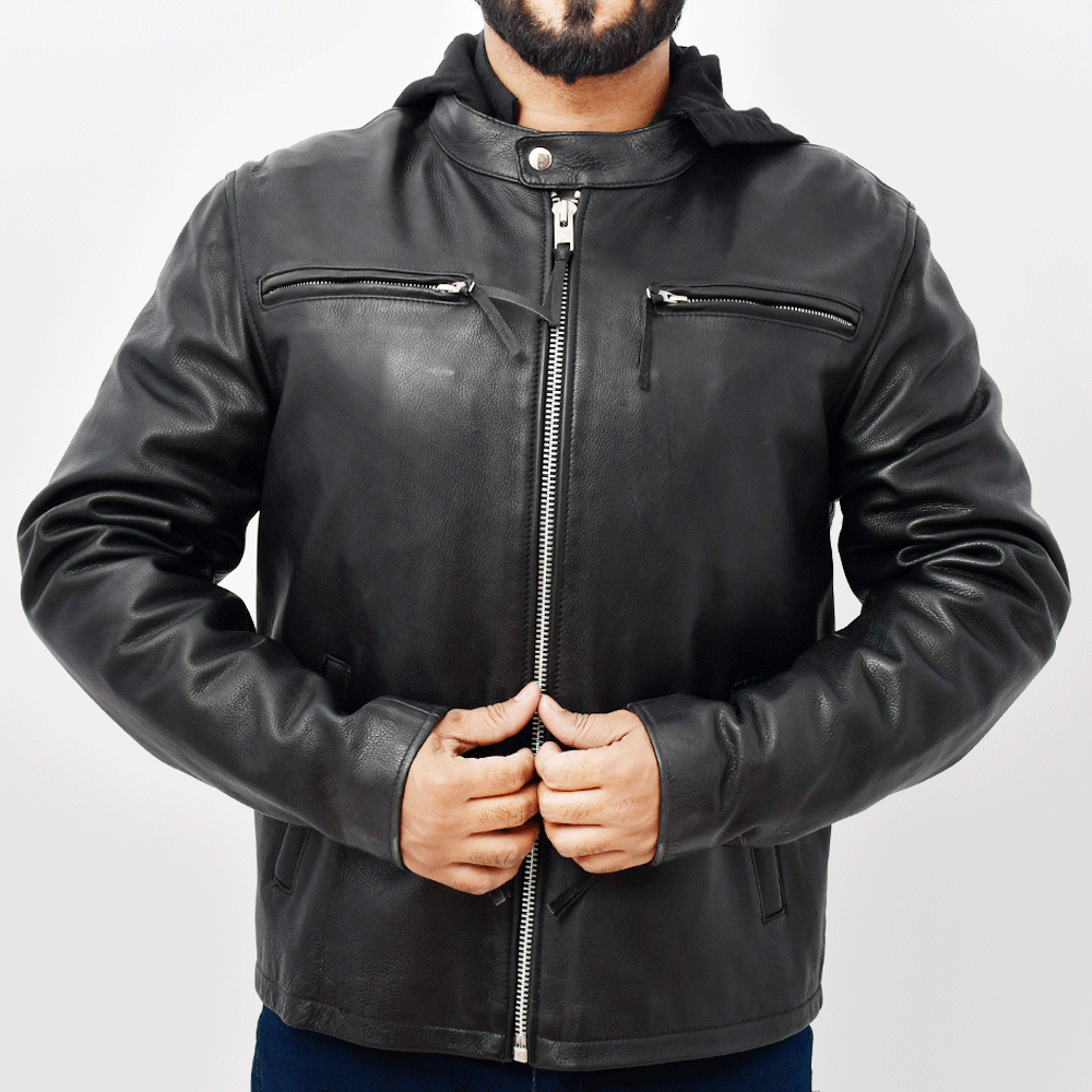 Street Cruiser - Men's Motorcycle Leather Jacket 3XL / Black