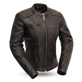 SWEET POISION Motorcycle Leather Jacket Women's Jacket Best Leather Ny XS Black/Olive 