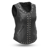 SWEET SUMMER Motorcycle Leather Vest Women's Vest Best Leather Ny XS Black 