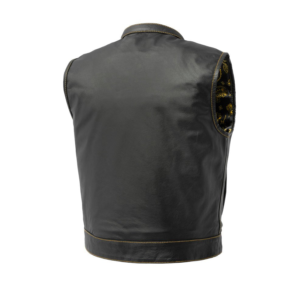 The Volt Men's Motorcycle Leather Vest, Multiple Color Options Men's Leather Vest Best Leather NY Company   