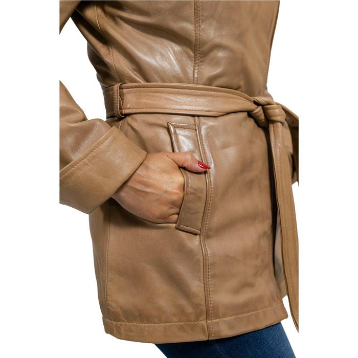 Traci - Women's Fashion Leather Coat (Camel) Jacket Best Leather Ny   