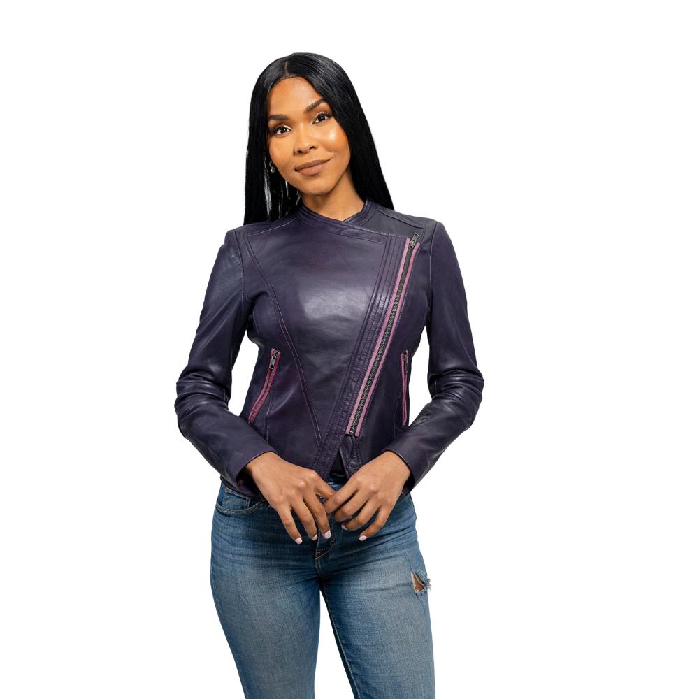 Trish - Women's Fashion Leather Jacket (Violet) Women's Fashion Leather Jacket Best Leather Ny