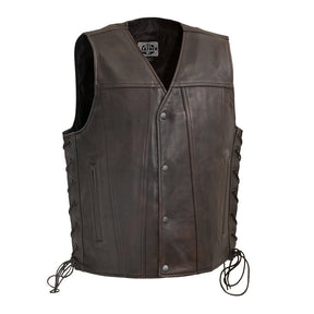 Turbn - Men's Motorcycle Leather Vest Men's Vest Best Leather Ny XS Copper Leather