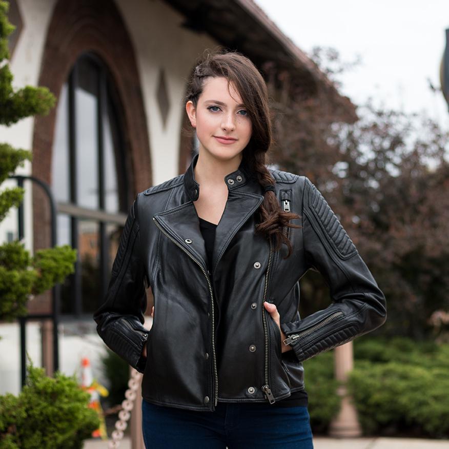 Zena - Women's Fashion Lambskin Leather Jacket (Anthracite Gray) Jacket Best Leather Ny   