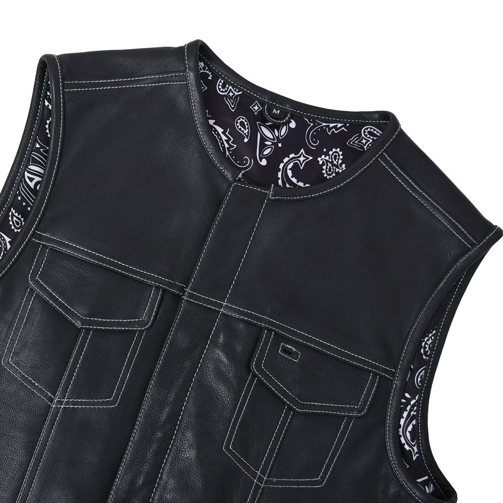 SUNRISE - Motorcycle Leather Vest Men's Vest Best Leather Ny   