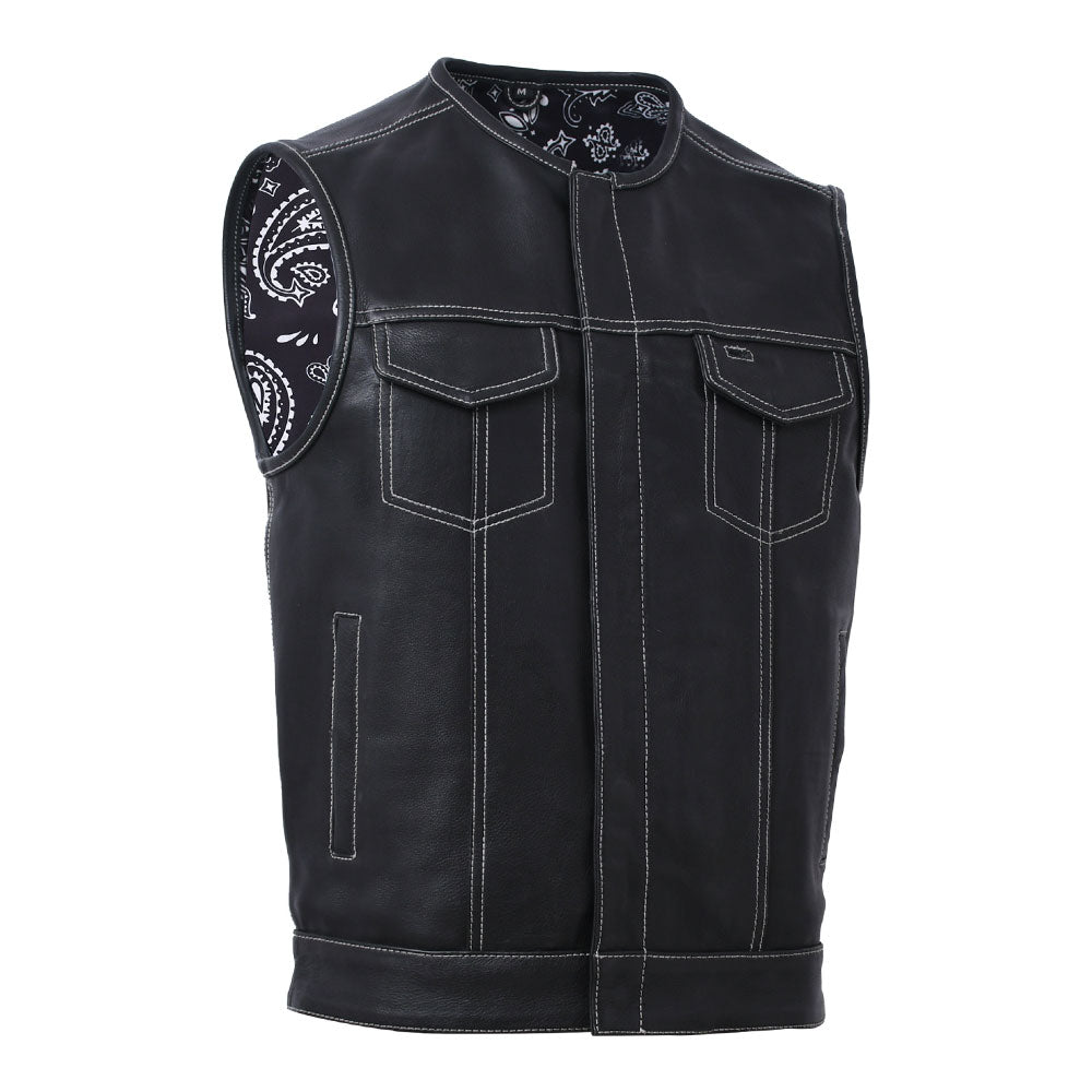 SUNRISE - Motorcycle Leather Vest Men's Vest Best Leather Ny   