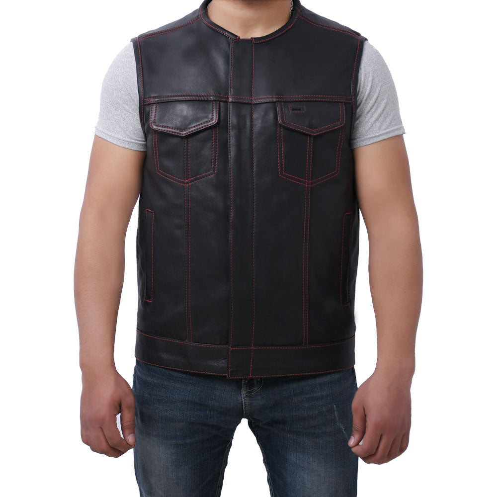 SUNRISE - Motorcycle Leather Vest Men's Vest Best Leather Ny   