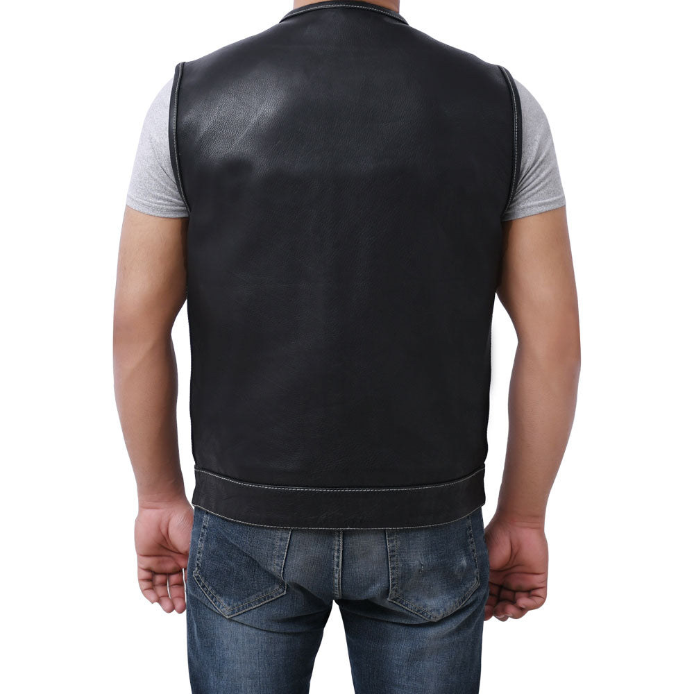 SUNRISE - Motorcycle Leather Vest Men's Vest Best Leather Ny   