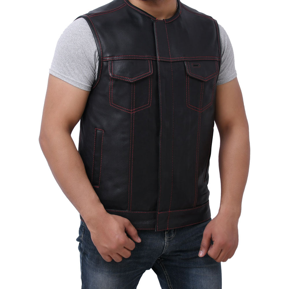 SUNRISE - Motorcycle Leather Vest Men's Vest Best Leather Ny   