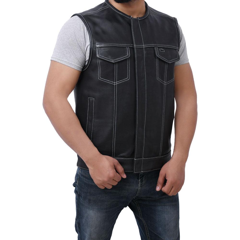 SUNRISE - Motorcycle Leather Vest Men's Vest Best Leather Ny   