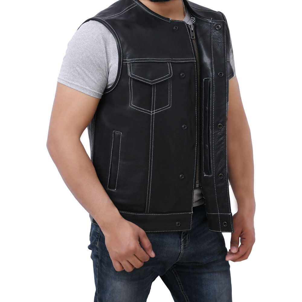 SUNRISE - Motorcycle Leather Vest Men's Vest Best Leather Ny   